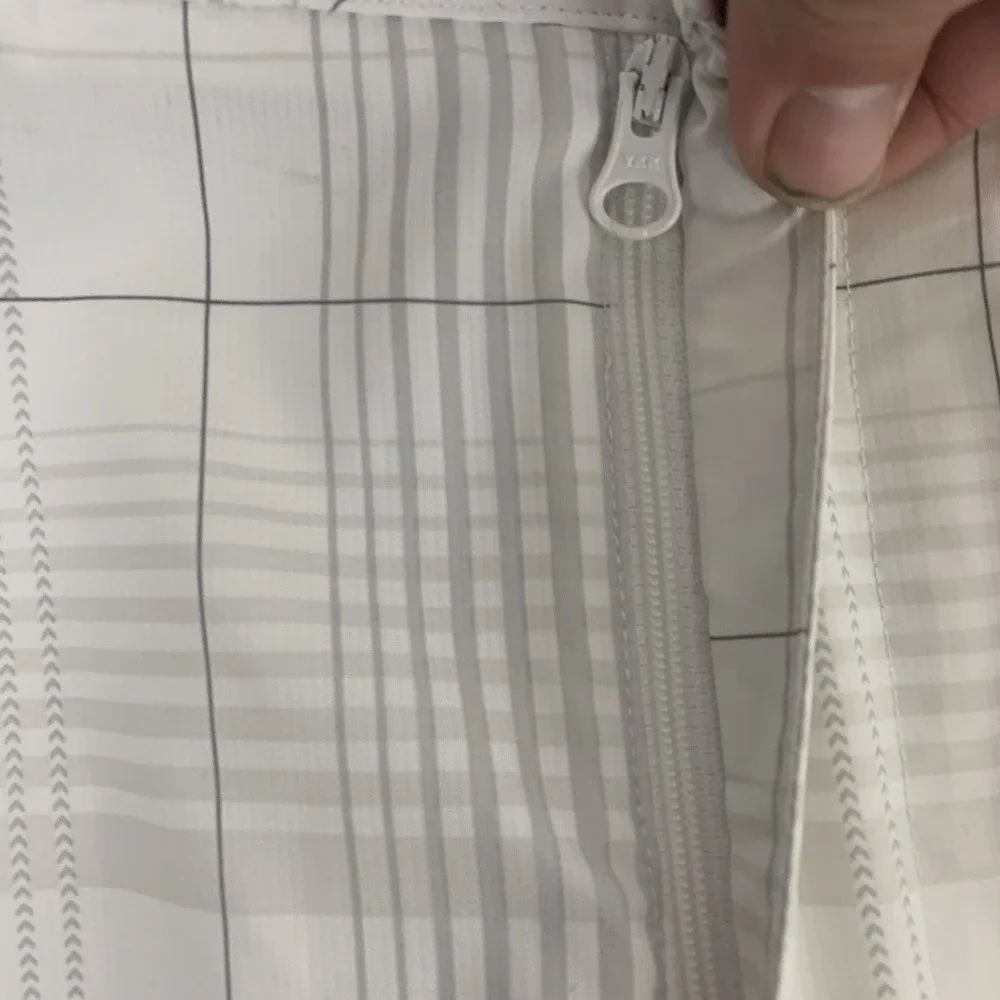 Ogio Golf Pants‎ Tag 36x32 (Measure 36x27.5) White Gray Plaid Stretch